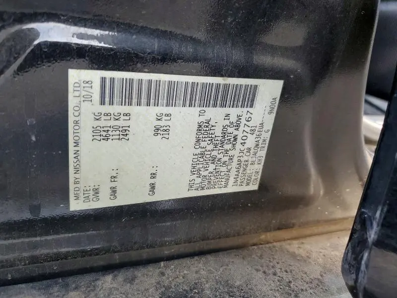 2018 NISSAN MAXIMA 3.5 S  
