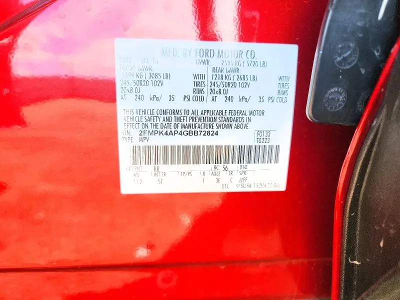 2016 FORD EDGE SPORT  