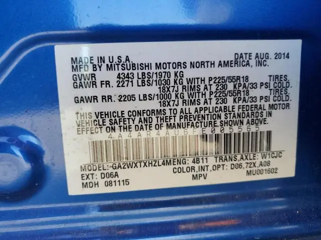 2015 MITSUBISHI OUTLANDER SPORT SE