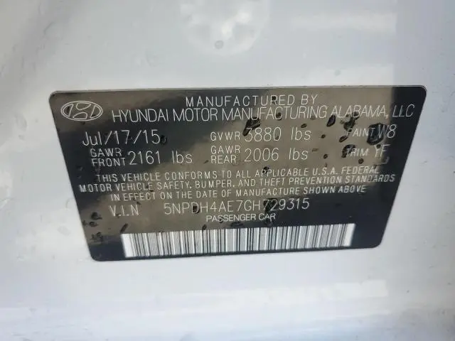 2016 HYUNDAI ELANTRA SE