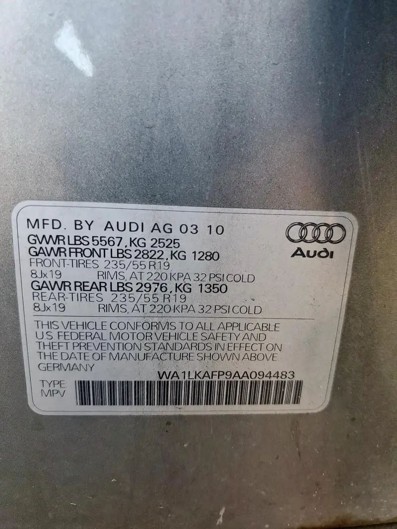 2010 AUDI Q5 PREMIUM PLUS  
