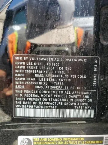 2013 VOLKSWAGEN TOUAREG V6  