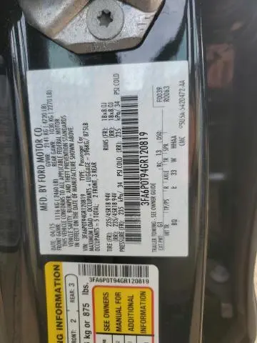 2016 FORD FUSION SE