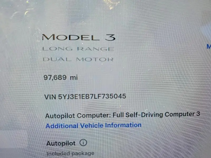 2020 TESLA MODEL 3   