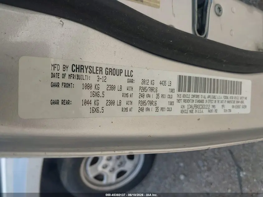 2012 JEEP PATRIOT SPORT
