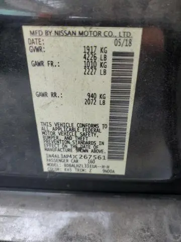 2018 NISSAN ALTIMA 2.5 SR  