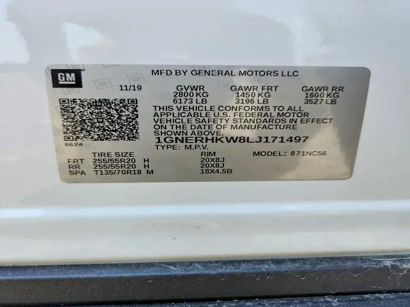 2020 CHEVROLET TRAVERSE LT  