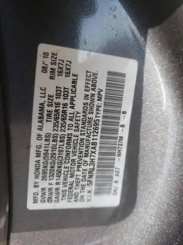 2010 HONDA ODYSSEY EXL  