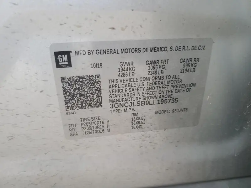 2020 CHEVROLET TRAX 1LT  