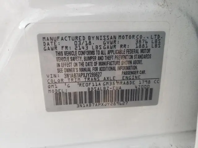 2018 NISSAN SENTRA S  