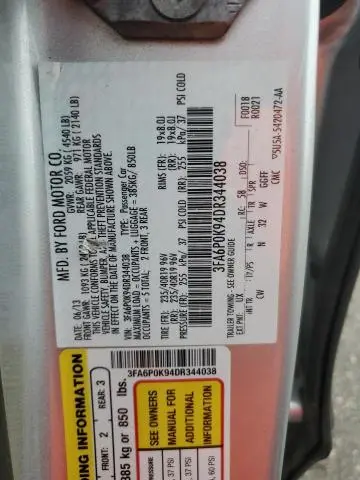 2013 FORD FUSION TITANIUM  