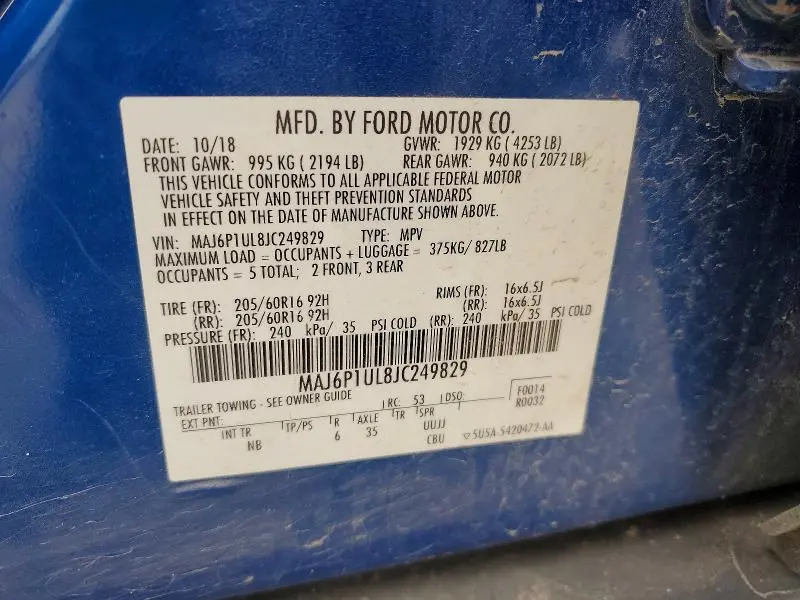 2018 FORD ECOSPORT SE  
