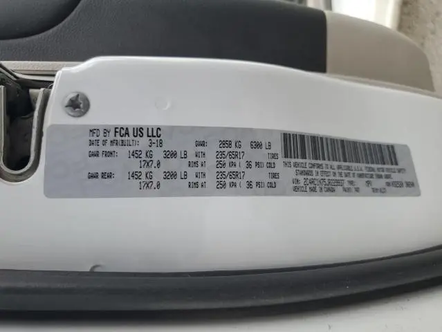 2018 CHRYSLER PACIFICA HYBRID LIMITED  