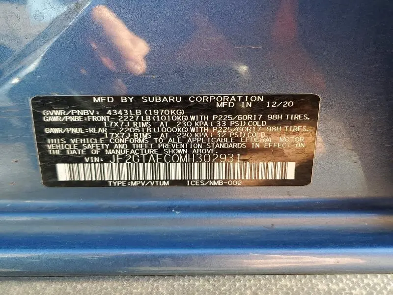 2021 SUBARU CROSSTREK PREMIUM  