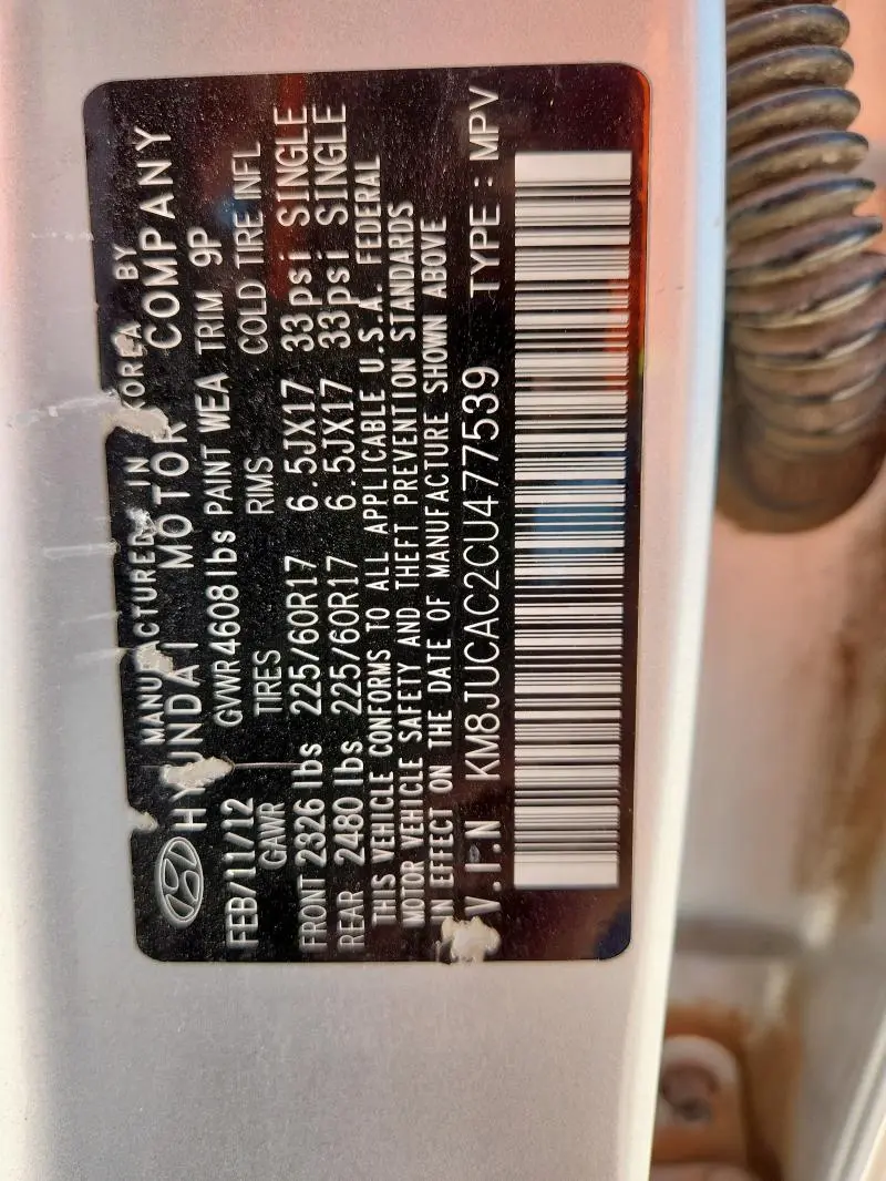 2012 HYUNDAI TUCSON GLS  