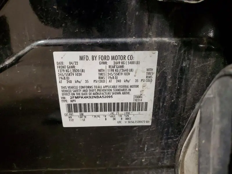 2022 FORD EDGE TITANIUM  