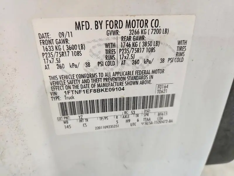 2011 FORD F150   