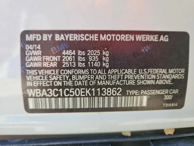 2014 BMW 328 I SULEV  