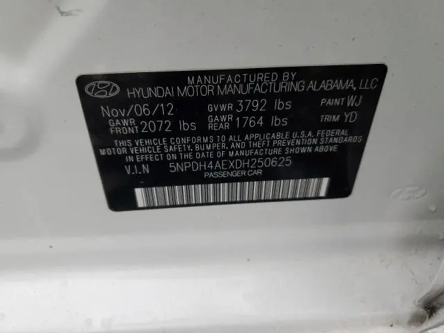 2013 HYUNDAI ELANTRA GLS  