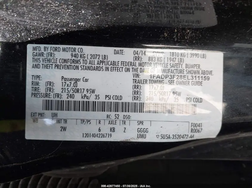 2014 FORD FOCUS SE