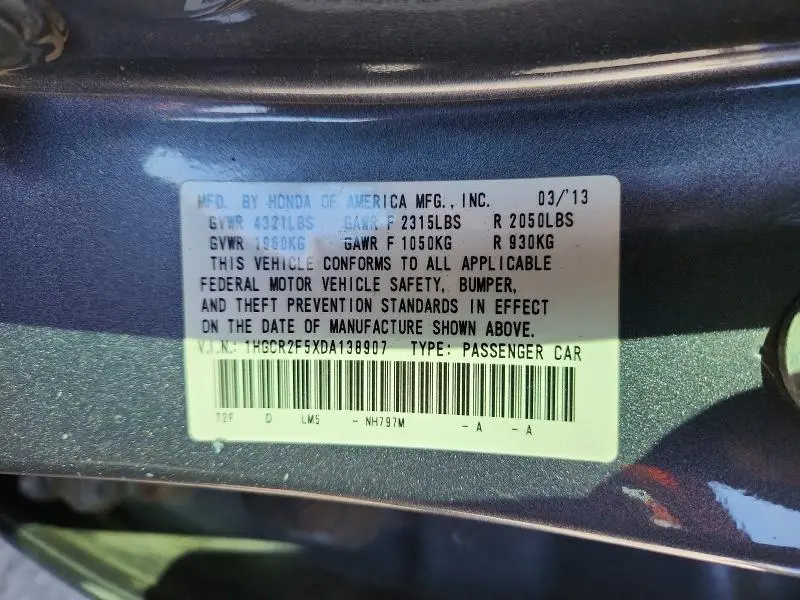 2013 HONDA ACCORD SPORT  