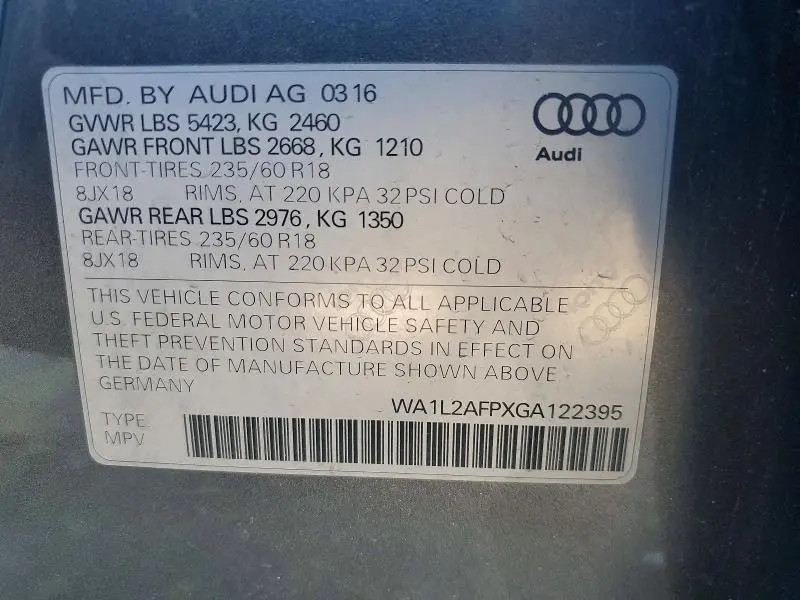 2016 AUDI Q5 PREMIUM PLUS  