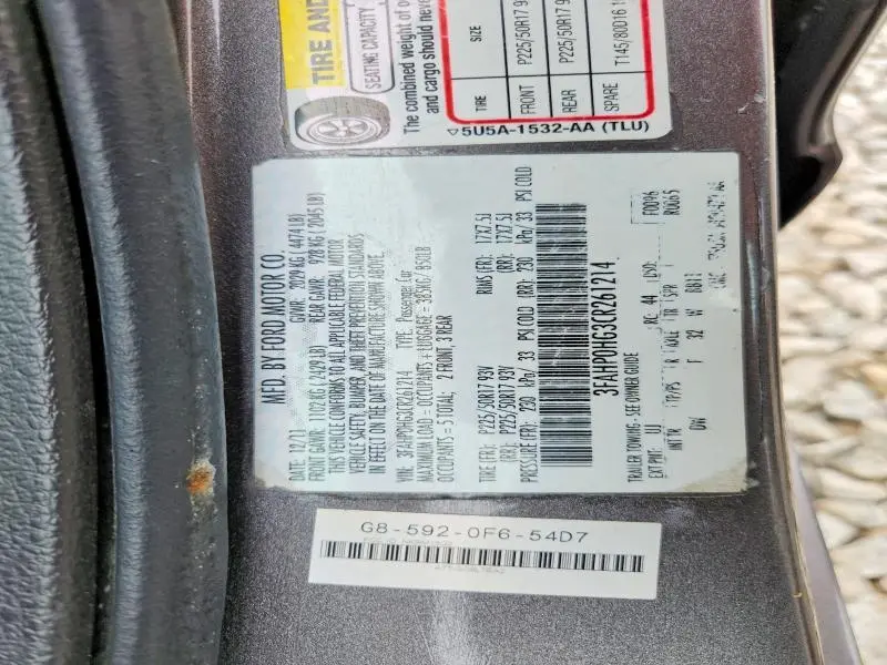 2012 FORD FUSION SE  