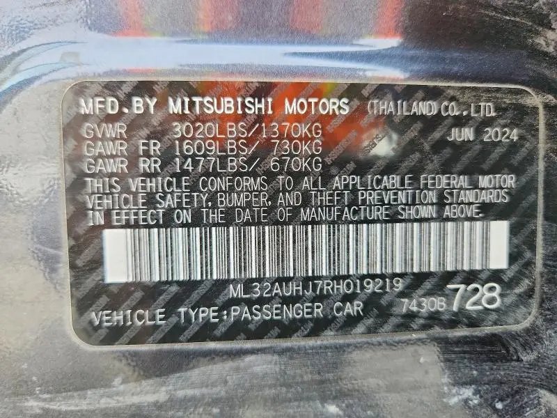 2024 MITSUBISHI MIRAGE   