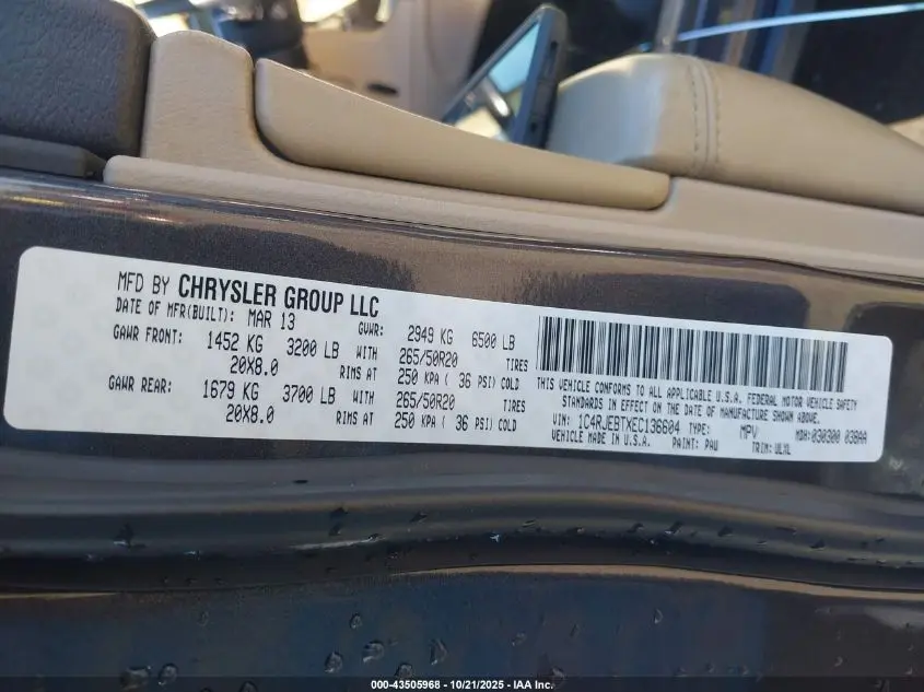 2014 JEEP GRAND CHEROKEE LIMITED