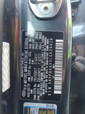 2020 KIA SORENTO L  