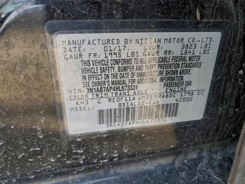 2017 NISSAN SENTRA S  