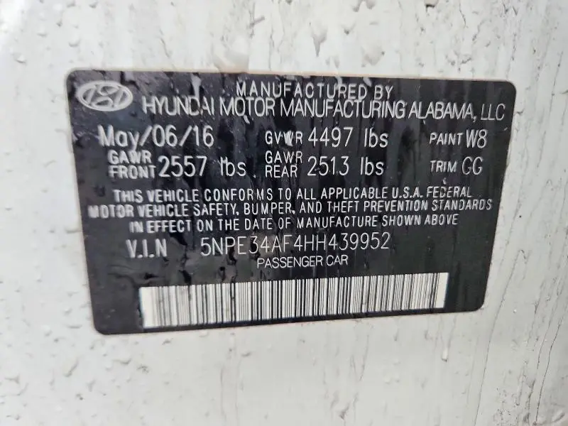 2017 HYUNDAI SONATA SPORT  