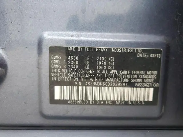 2013 SUBARU LEGACY 3.6R LIMITED  