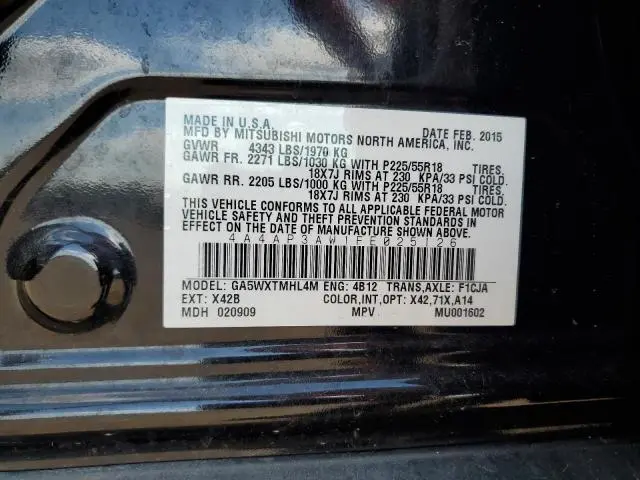 2015 MITSUBISHI OUTLANDER SPORT ES  