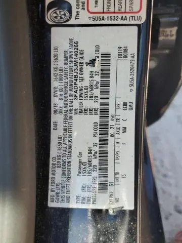 2018 FORD FIESTA SE  
