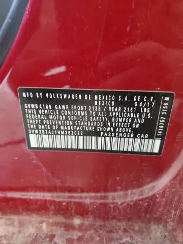 2017 VOLKSWAGEN JETTA S  