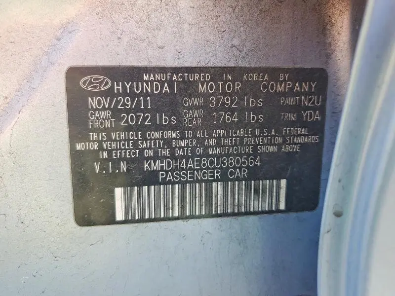 2012 HYUNDAI ELANTRA GLS  