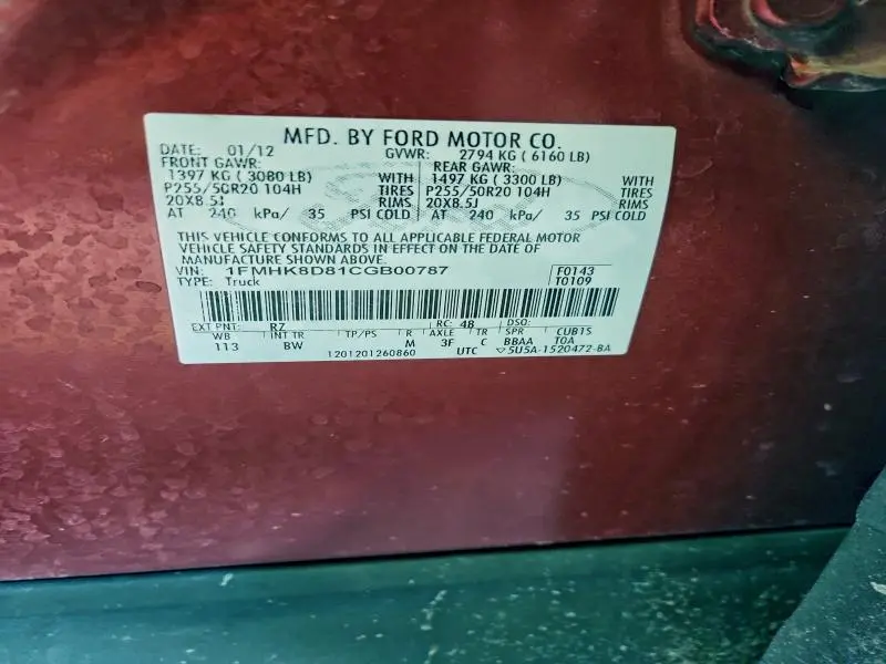 2012 FORD EXPLORER XLT  