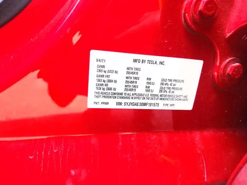 2021 TESLA MODEL Y   