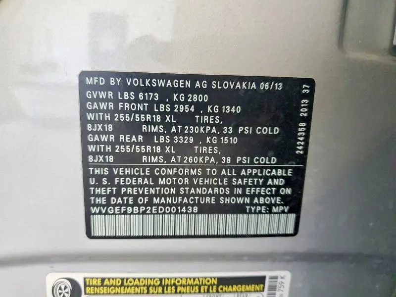 2014 VOLKSWAGEN TOUAREG V6  