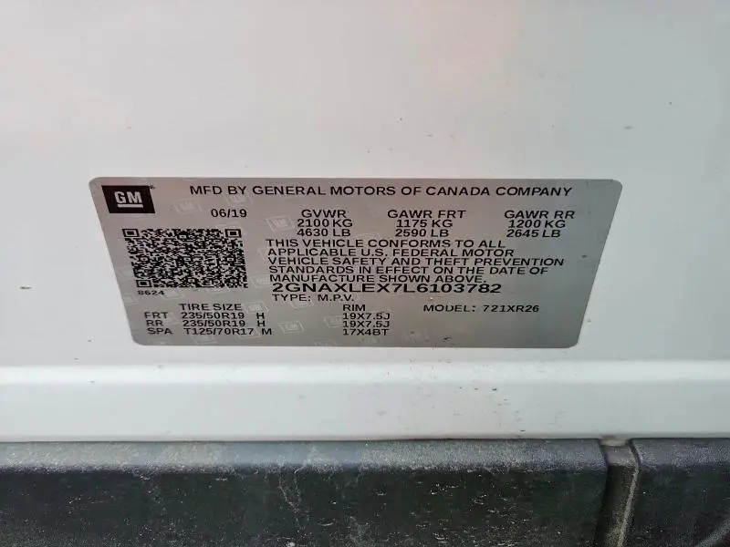 2020 CHEVROLET EQUINOX LT  