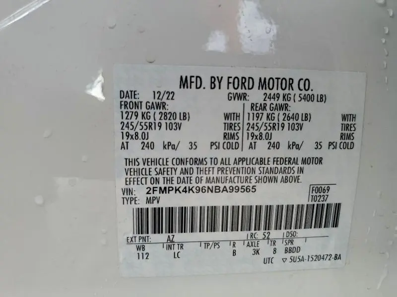 2022 FORD EDGE TITANIUM  