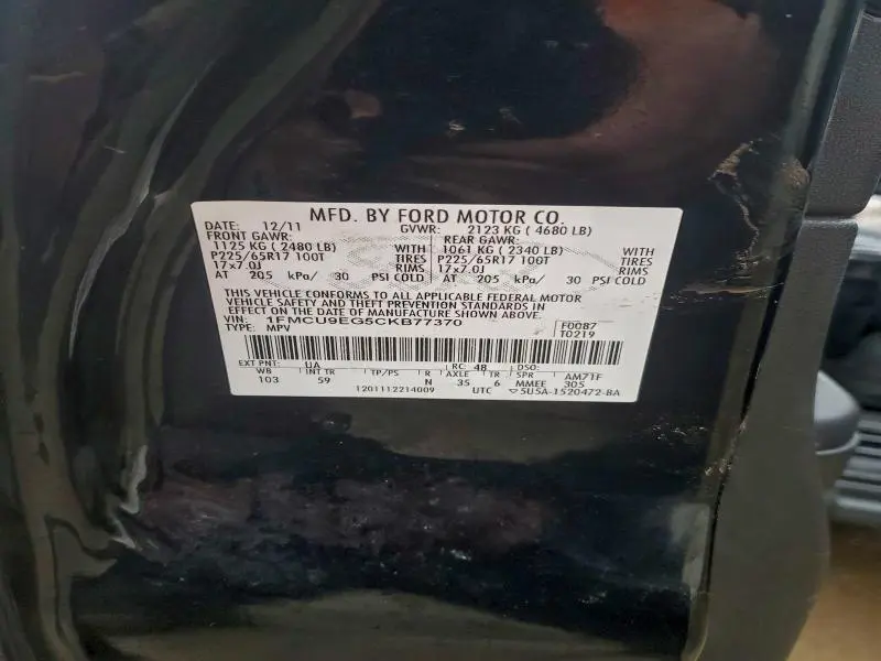 2012 FORD ESCAPE LIMITED  