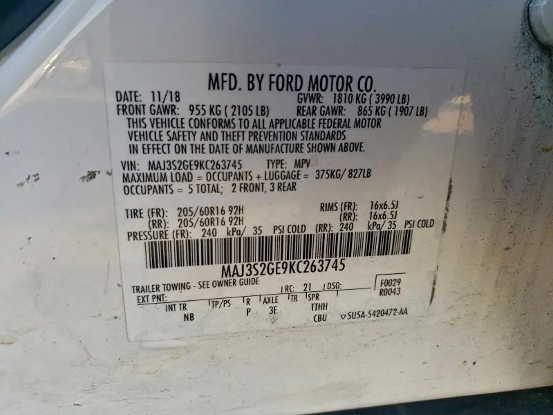 2019 FORD ECOSPORT SE  