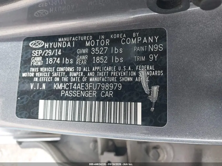 2015 HYUNDAI ACCENT GLS