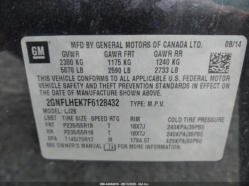 2015 CHEVROLET EQUINOX LTZ