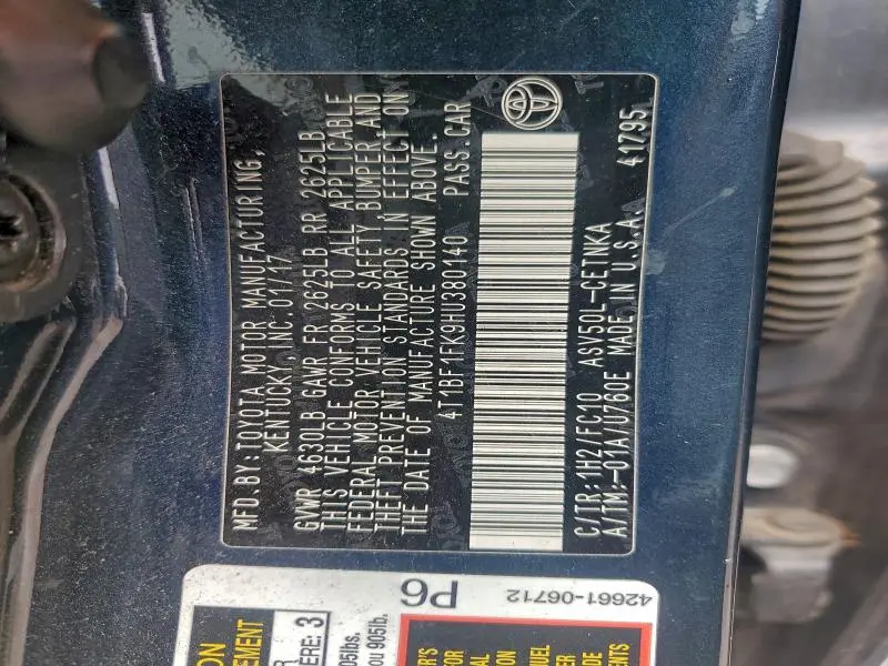 2017 TOYOTA CAMRY LE  