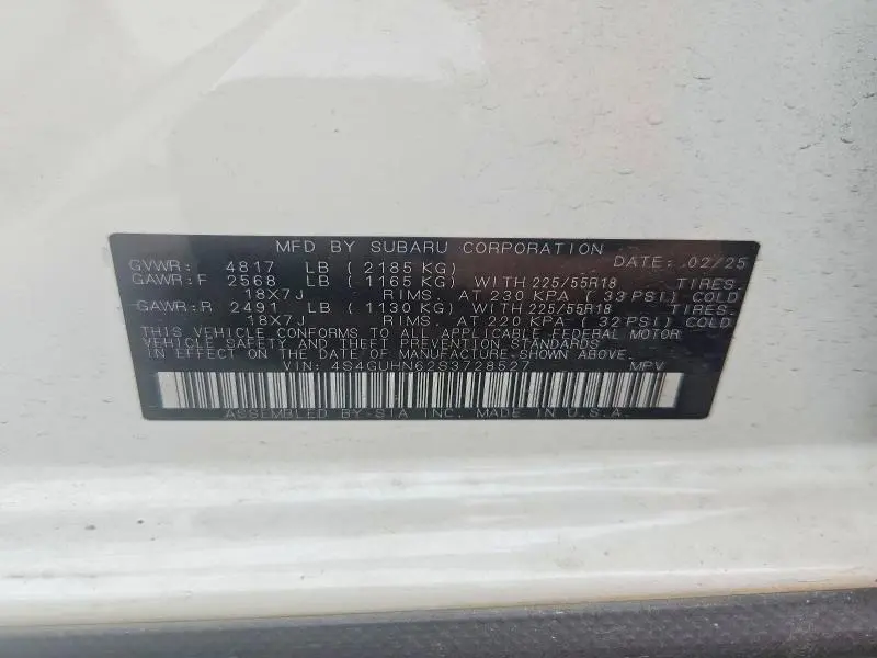 2025 SUBARU CROSSTREK LIMITED  