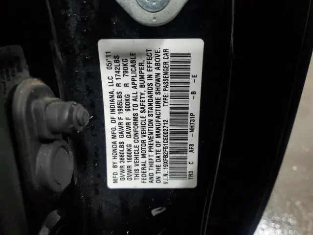 2012 HONDA CIVIC LX  
