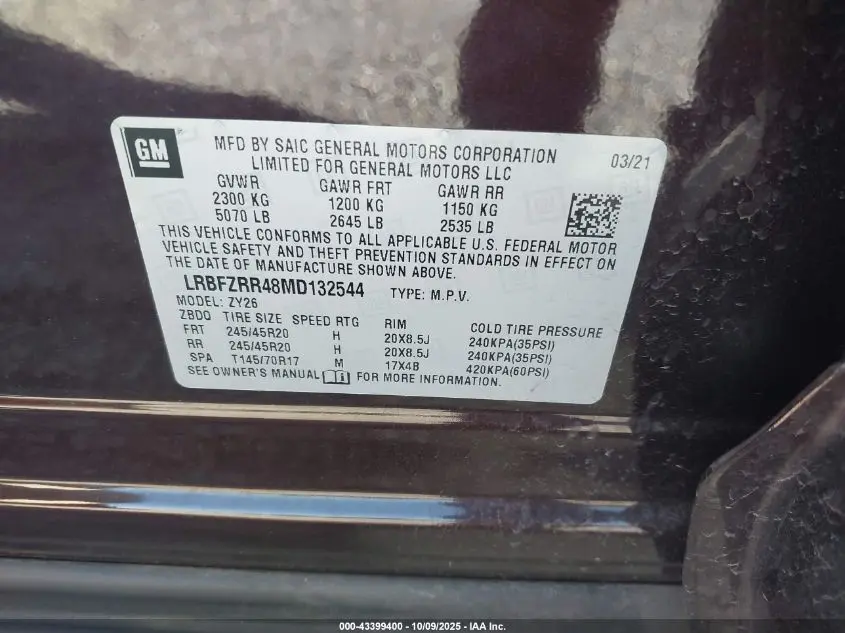 2021 BUICK ENVISION FWD AVENIR